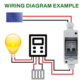 Jadeshay Solar PV Combiner Box,1 String Solar Combiner Box with 50A DC Circuit Breaker Switch IP65 Waterproof Distribution Box Universal Use for DC 12V-400V and AC 90-400V Solar Panel System