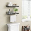 Forbena Black Floating Shelves for Bathroom Wall Set of 2,