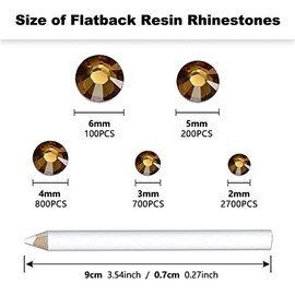 Briskbloom 4500PCS Resin Flatback Rhinestone, 2mm 3mm 4mm 5mm 6mm Yellowish Brown Flatback Rhinestones for Tumblers, Nails Art, Mugs, Bottles, Craft Decoration, Loose Bling Glitter Gem Stone