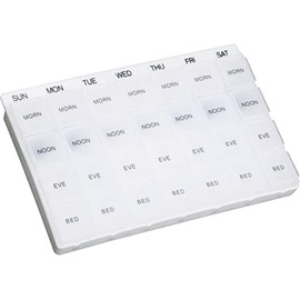 Week Day Multi Pill Dispenser. Ideal for People who take Large Numbers of Tablets Throughout the Day at Regular Intervals.