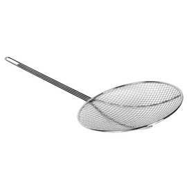 Thunder Group SLSKR713 Skimmer, 7" Dia., 19-1/2" OA Length, Round, Wire mesh, Hanging Hole, Nickel Plated, Pack of 12