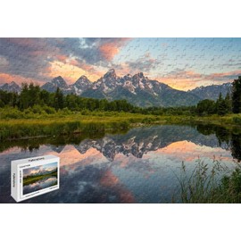 500 Piece Jigsaw Puzzle - Grand Teton National Park at Sunrise Basswood Puzzle,20.6 X 15.1 Inch Birthday Gift Home Decor