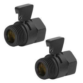 Cionyce 2 Pack Black G1/2 Shower Head Flow Control Valve with Metal Handle, Water Regulator Shut-Off Valve for Handheld Shower or Bidet Sprayer, Matte Black Finish