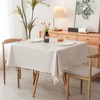 PUDSIRN Table Cloth, Polyester Waterproof Tablecloths, Rectangle Wrinkle Free Tassel