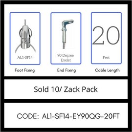 GRIPPLE UL Approved Angel Side EXIT Female 1/4" Hanger, Sold 10/Zack Pack, Made in USA (AL1-SF14-EY90QG-20FT)