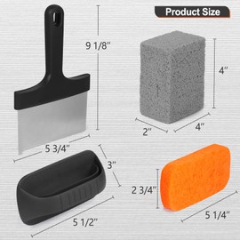 SHINESTAR 26-Piece Griddle Cleaning Kit for Blackstone, Flat Top Grill Cleaner Kit with Scraper, Cleaning Brick, Scouring Pads, Professional Griddle Accessories Kit for Cleaning, Easy to Remove Stain