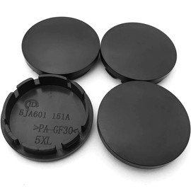 Set of 4 wheel hub caps, 56 mm, universal hub caps, wheel hub caps, universal ABS hub caps, black (OD 56 mm ID 51 mm)