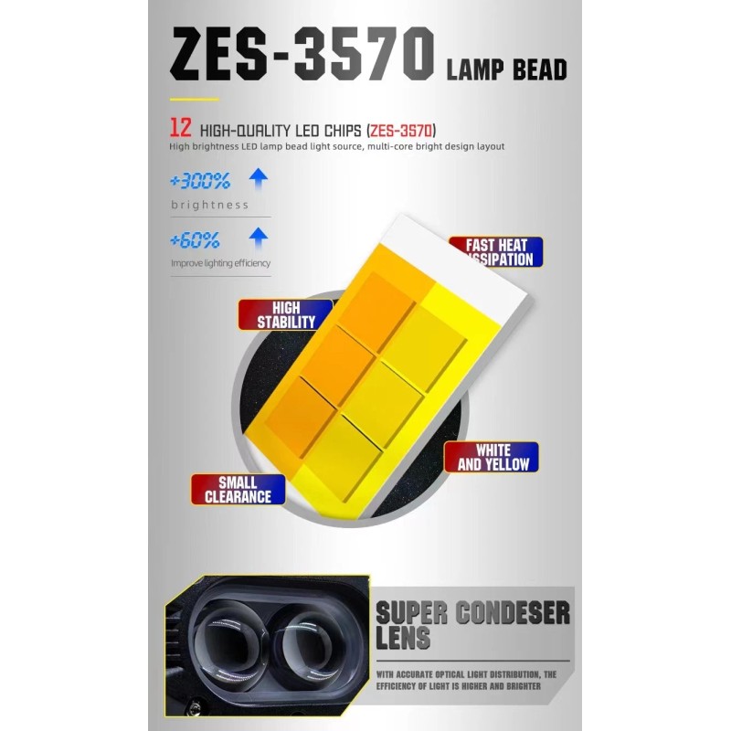 splledlights 2X 120W 4" LED Cube Work Light Bar Yellow