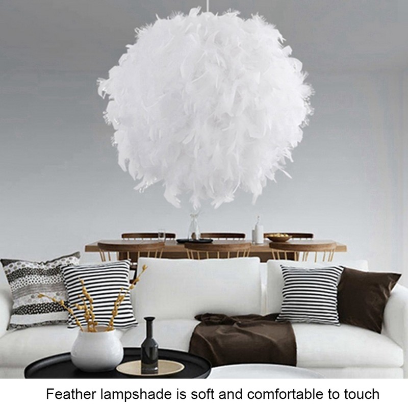 Feather Pendant Droplight Hanging Lamp for Living Room Exhibition Hall