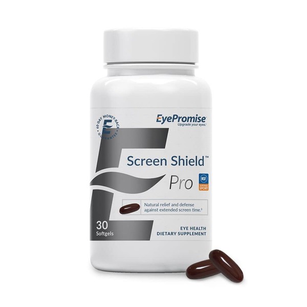 EyePromise Screen Shield Pro - 30 Softgel Capsules Containing Vitamins A, C, D3, E, B6, and B12, Zinc, Folic Acid, Selenium, Manganese, Omega–3 Fish Oil, Bilberry Extract, Zeaxanthin