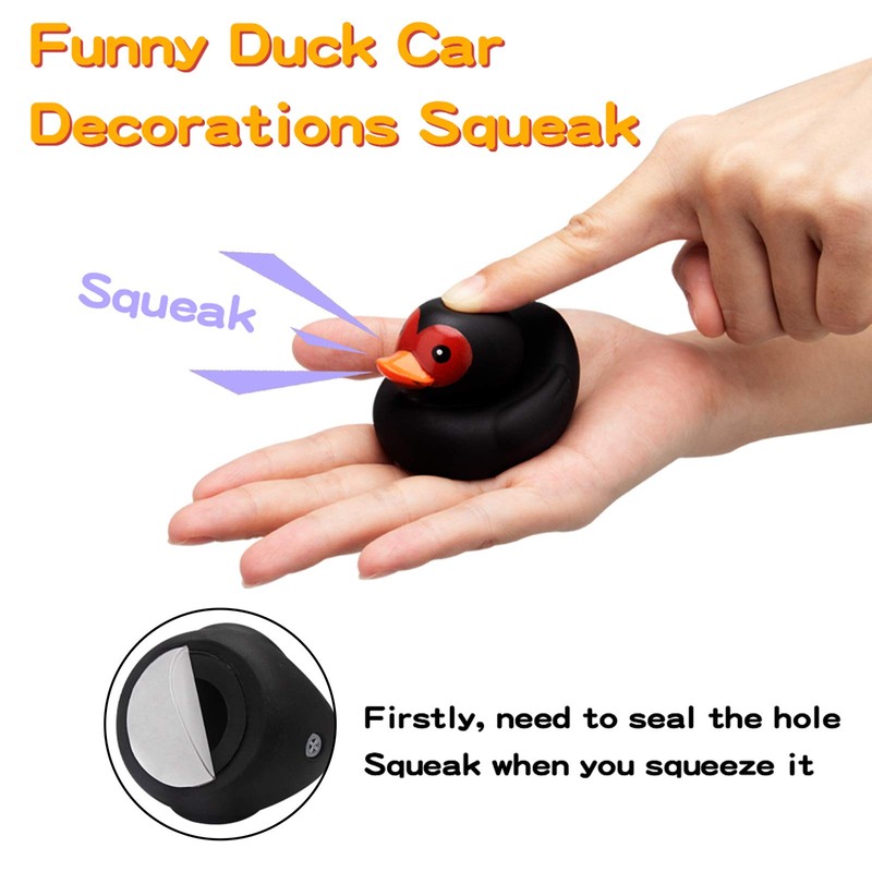 wonuu Rubber Duck Car Decorations Black Duck Car Dashboard Ornaments
