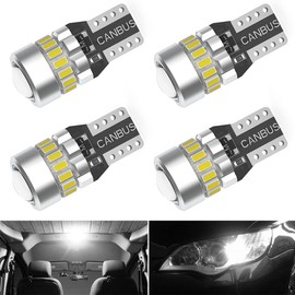 T10 LED, White, Explosive Light, Built-in Canceller, Short Circuit Protection, Vehicle Inspection Compatible, Non-Polarity, Position Lamp, License Plate Light, Room Lamp, Heavy Duty, High Brightness,