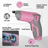 WORKPRO Pink Cordless Screwdriver Set, 3.6V Electric Rechargeable Eccentric Power