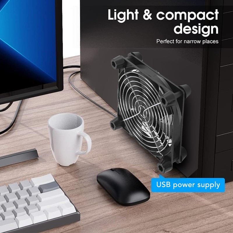 140mm USB Fan for Computer Cases, 3 Speed 2800RPM Silent