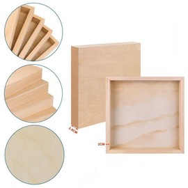 Elements of Art Wood Canvas Panel, 1 Piece of 12x12 Inch Birch Wood Paint Panel Board, Studio 3/4'' Deep, Cradled Wooden Painting Panel for Pouring Art, Crafts Paint, Mixed-Media Oils, Acrylics, Encaustic