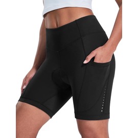 Nepest Women’s Cycling Shorts 4D Padded Biker Biking Gel Padding Cycle Bicycle Underwear with Pockets Mountain Bicycle Riding Undershorts Black,XX-Large