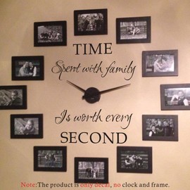 Time Spent with Family is Worth Every Second Family Wall Decals Peel and Stick Picture Stickers Wall Art Decor
