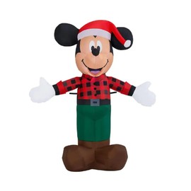 3.5' Mickey with Santa Hat Christmas Inflatable by Gemmy