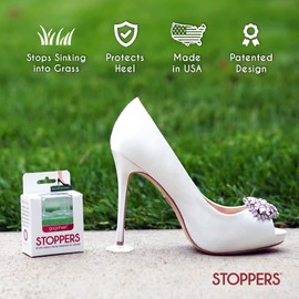 GoGoHeel STOPPERS Heel Protectors - Stops Sinking into Grass (4 Size Set) - Made in USA