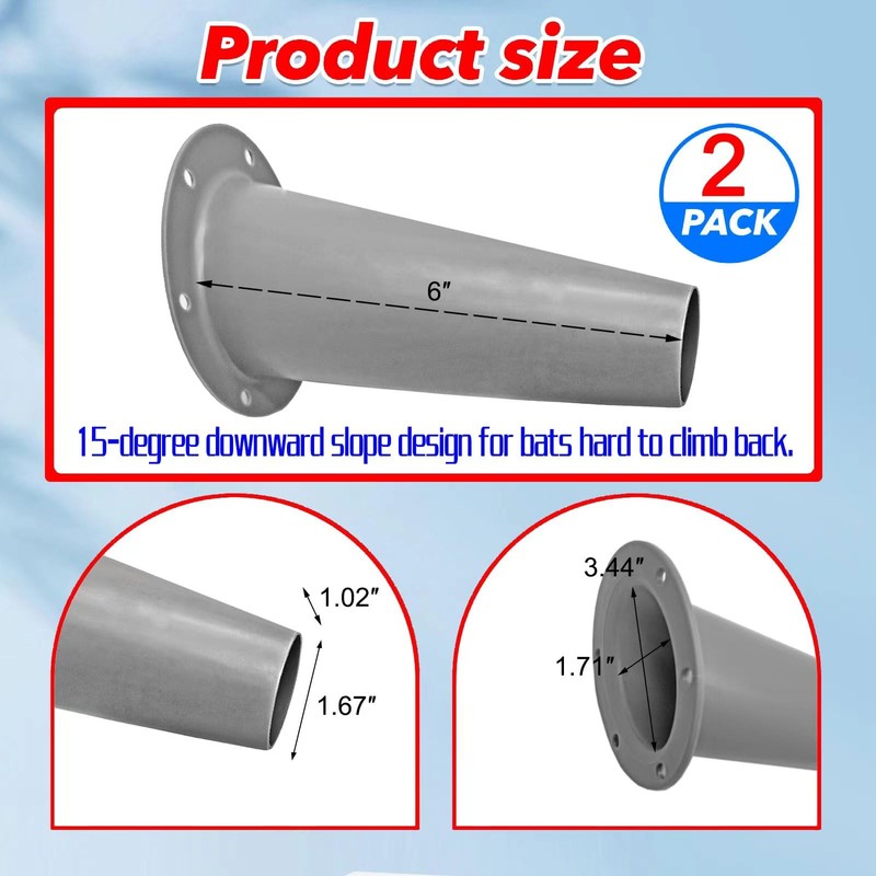 4 Pack Bat Exclusion- Bat Cone- One Way Bat Door-