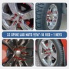 JDMSPEED New Red 32 Pc Set Spike Lug Nuts 9/16"