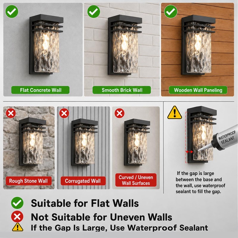 AXOTEXE Modern Outdoor Wall Sconce Exterior Porch Light Fixture for