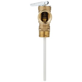 Watts 3/4" Lead-Free Copper Alloy Bronze Fully Automatic Self-Closing Temperature and Pressure Relief Valve, NPT Male Inlet x NPT Female Outlet Connections, Test Lever, Extension Thermostat