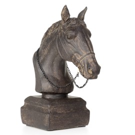 Moritz Decorative Figure Horse Head Sculpture Bust Polyresin Dark Brown Decoration Idea Stand Decoration Animal World Statue Sculpture