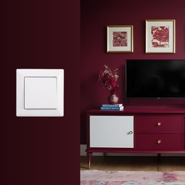 Switch for Lighting, Plastic Light Switch, Surface Mounted Light Switch for Indoor and Outdoor Use (1, White, Single)