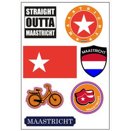 Daged Maastricht Netherlands Sticker Card 7 Pieces - Car, Motorcycle, Biker Flag, Vinyl ST