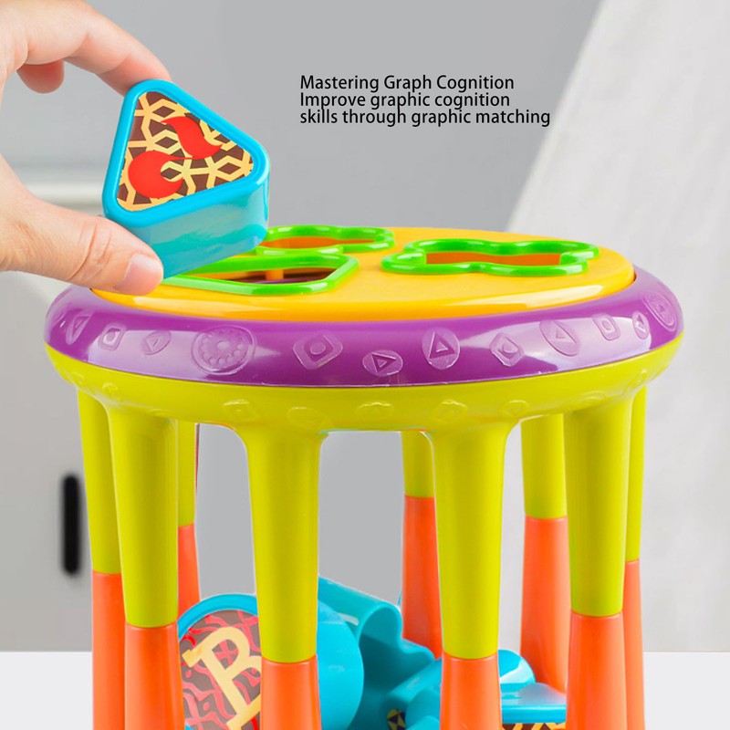 Kids Blocks Shape Sorting Toy Plastic Montessori Activity Cube Baby