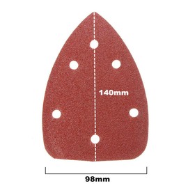 Mouse Sanding Pads 140 x 140 x 98mm 6 Hole 100 Grit for Detail Sander Triangle Sandpaper Sandpaper Sanding Sheets (Pack of 10)