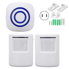 Wireless Doorbell Alarm Motion Sensor Detector Alert with 2 Sensor and 1 Receiver 38 Melodies for Home Office StoreUS Plug