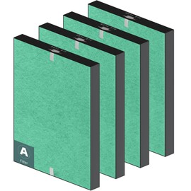 4 Pack 115115 HEPA Toxin Absorber Replacement Filter A for Winix PlasmaWave Air Purifier C535 5300 5300-2 6300 6300-2 P300 AM90 9000 5000 5000B C909 9800, H13 True HEPA Size 21 Filter, Green