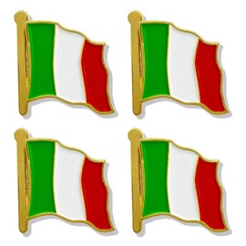 HSQCEZ 4 Pack Italy Flag Lapel Pin - Italian Flags Pins Lapel Hat Backpacks Suit Decoration & Men Women Waving Patriotic Enamel Metal Badge Souvenir