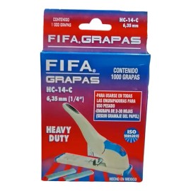 Grapas para engrapadora Fifa HC-14-C 14 x 1000 unidades color acero                                                                                   