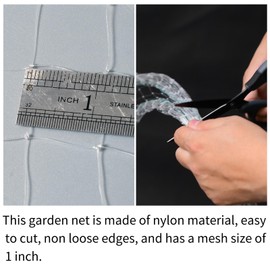 VBWSL Bird Netting, 12 x 50 Feet, 1-inch Square Mesh, Heavy Duty Nylon Garden Protection Against Birds (12X50FT-1'')