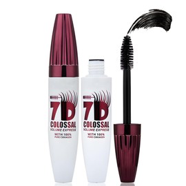 7D Waterproof Mascara, Non-Clumping Mascara, Black, Extension & Volume Mascara, Long Eyelashes, Durable & Smudge-proof Mascara, Extra Long & Thick Eye Makeup, Volumising & Curling