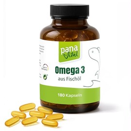 PanaVital Omega 3 Fish Oil - 3000 mg per Daily Dose - with 540 mg EPA & 360 mg DHA - High Dose with Vitamin E - 180 Capsules - Laboratory Tested, No Additives, Made from Sustainable Fish Oil