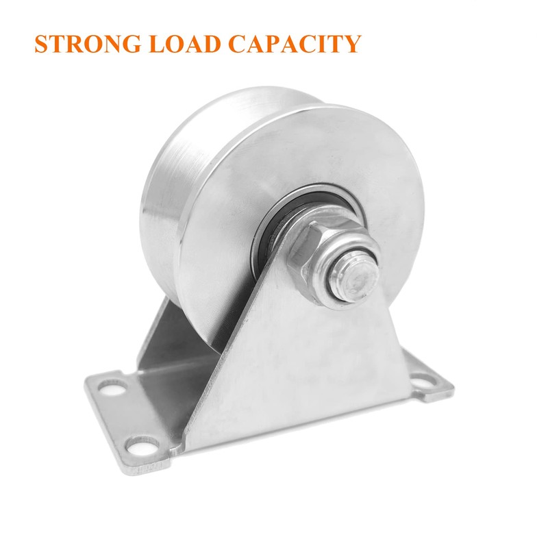 3in Stainless Steel Sliding Gate Wheels U Groove Track Roller