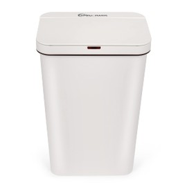 SIMPLI-MAGIC 79502 13 Gallon Touchless Sensor Trash Can, Rectangle Garbage Bin, Perfect for Home, Kitchen, Office, White