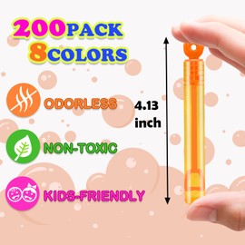 Bulk Goodie Bag Stuffer Filler for Kids 200 Pack, Mini Bubble Wands Party Favors Supplies Bulk for Toddlers, Small Treats Non candy Preschool Prizes Toys Gifts for Birthday Wedding Giveaways Handouts