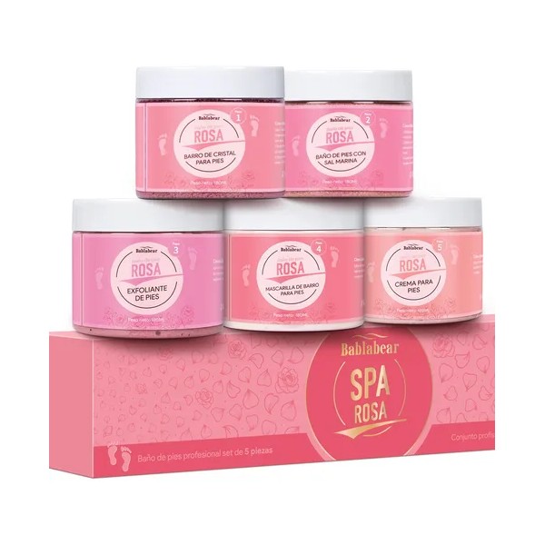 Kit Spa Pies De 5 Profesional Exfoliante Hidratante Pedicure