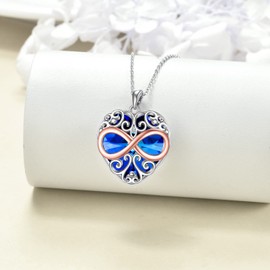 YFN Collar de plata de ley con corazón para mujer, regalos de cumpleaños para ella, mamá, esposa, hija, novias, Mediano, Plata esterlina, Circonia cúbica