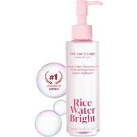 The Face Shop Rice Water Bright - Aceite Limpiador Facial con Agua de Arroz y Jojoba 150 ml | Skincare Coreano Iluminador | Desmaquillante Nutritivo, Limpieza Profunda sin Sensación Grasosa | Fórmula Vegana