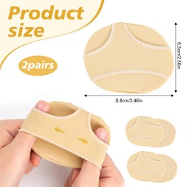 Metatarsal-Pads, 4er-Pack, Komfort für Füße, Fersen, Knöchel, Knie und Waden, Plantar Fasziitis, Beige