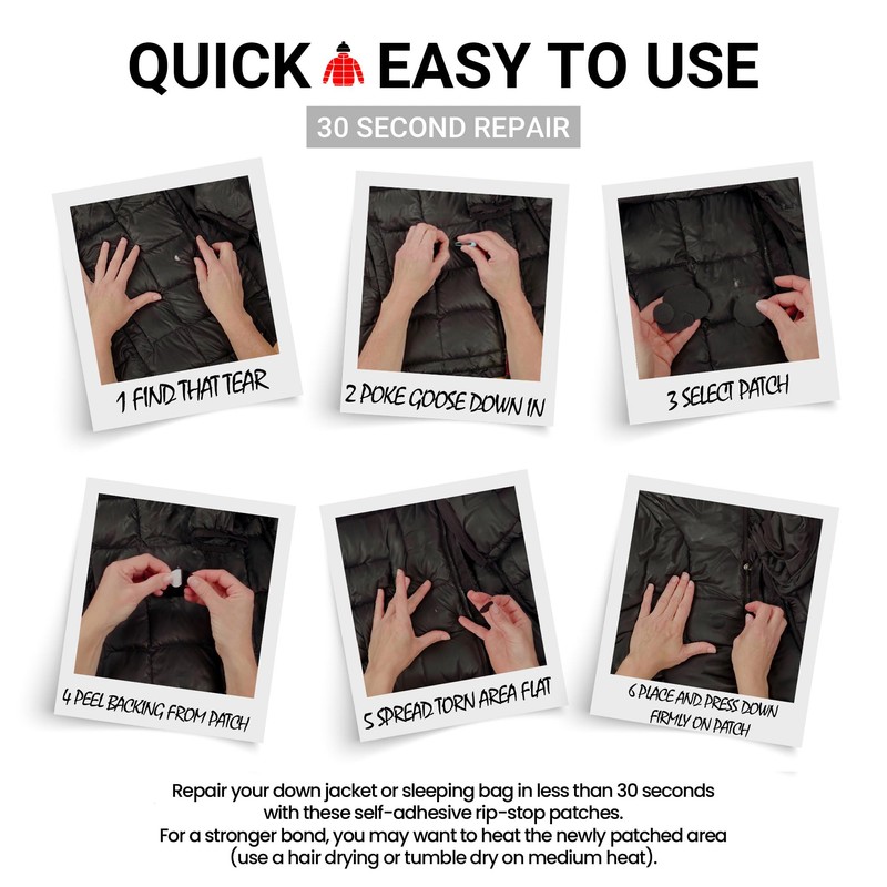 Self-Adhesive Waterproof Repair Patch Kit - 30-Second Fix for Down