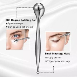 KUU 쿠우 롤러 페이셜 마사지기 - 다크서클 피로한 눈을 위한 쿨링 테라피 어플리케이터 포함 KUU Roller Facial Massager - Cooling Therapy Applicator Included for Dark Circle Tired Eyes [eye roller]