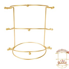 YANJIY Headband Storage, 3-Tier Tiara Display Stand, Jewellery Holder, Crystal Headband Organiser, Crown Holder for Girls, Home, Hair Accessories, Bride, Ties, Headband