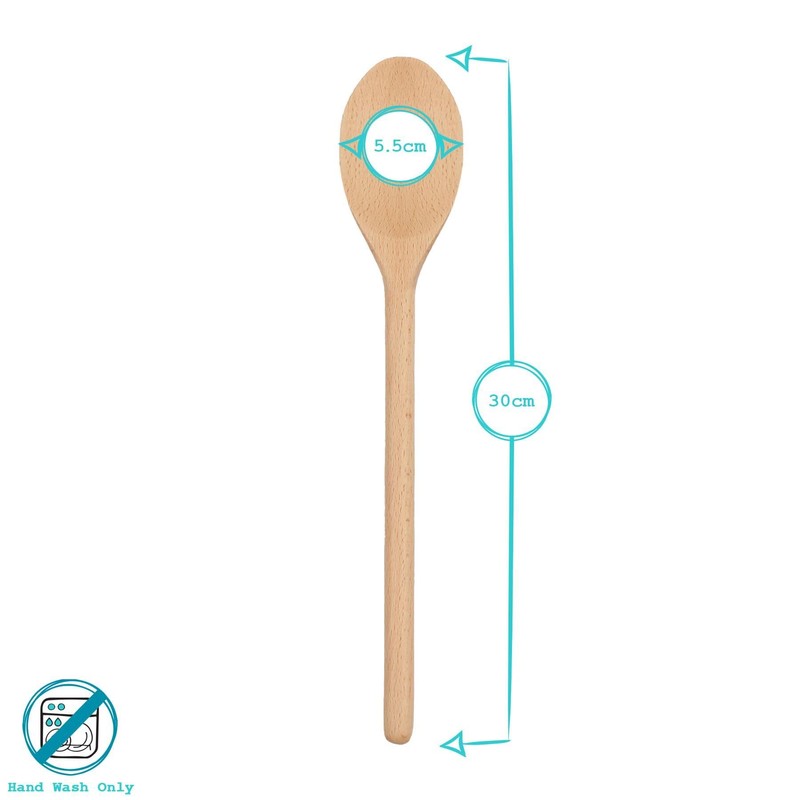 Argon Tableware Wooden Cooking Spoon - 30cm - Pack of
